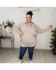 Jersey Capucha Punto Pelo - Oversize Talla Grande Colores