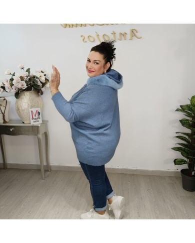 Jersey Capucha Punto Pelo - Oversize Talla Grande Colores