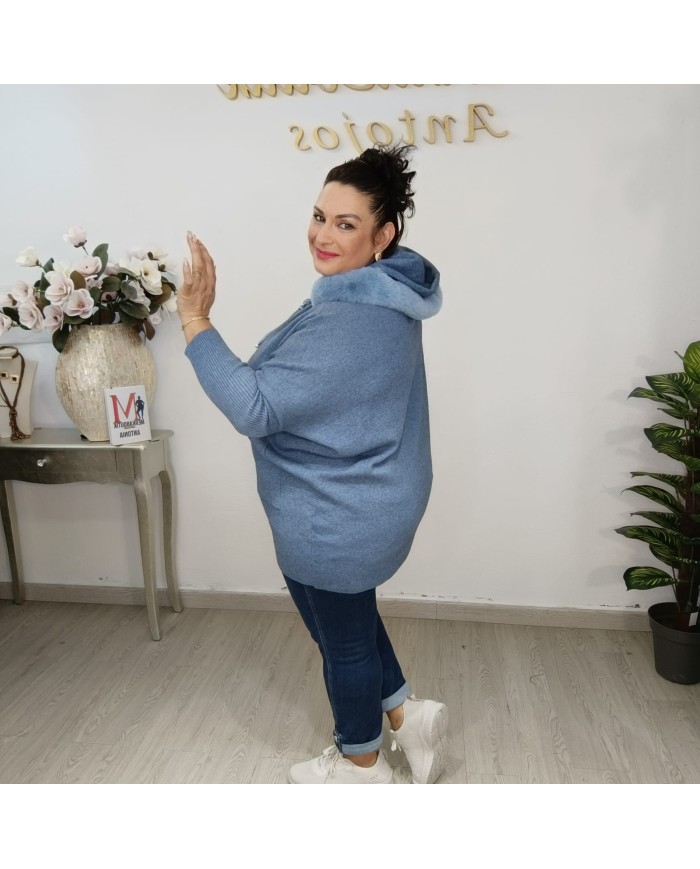 Jersey Capucha Punto Pelo - Oversize Talla Grande Colores