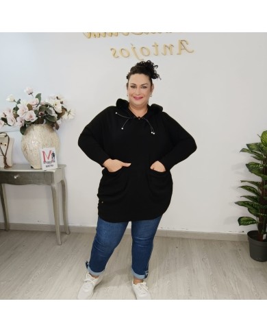 Jersey Capucha Punto Pelo - Oversize Talla Grande Colores