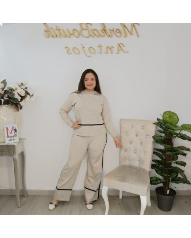 Conjunto Ángeles Punto - Pantalón y Jersey Raya Contraste Conjunto Ángeles Punto - Pantalón y Jersey Raya Contraste