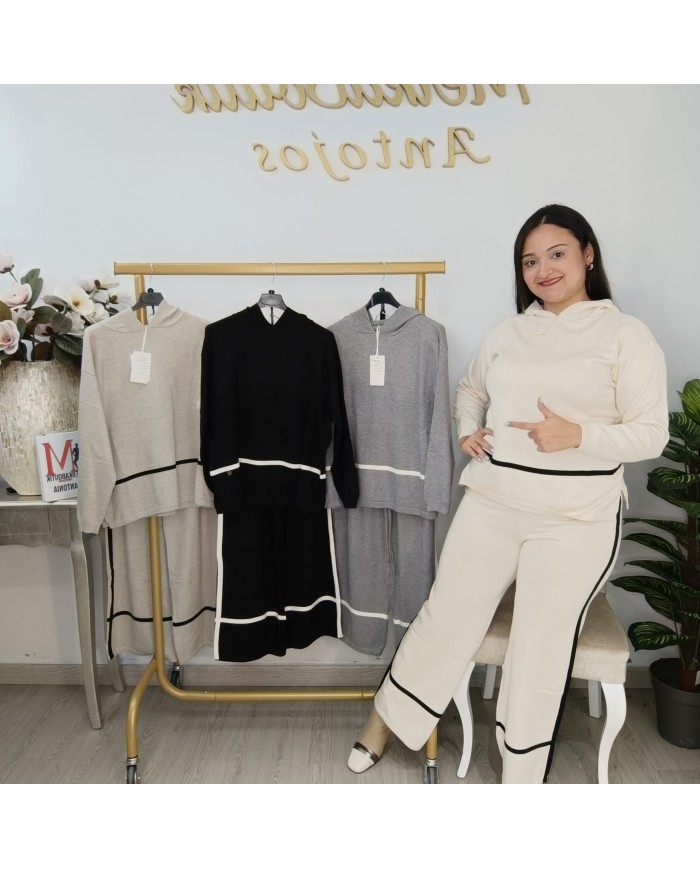 Conjunto Ángeles Punto - Pantalón y Jersey Raya Contraste Conjunto Ángeles Punto - Pantalón y Jersey Raya Contraste