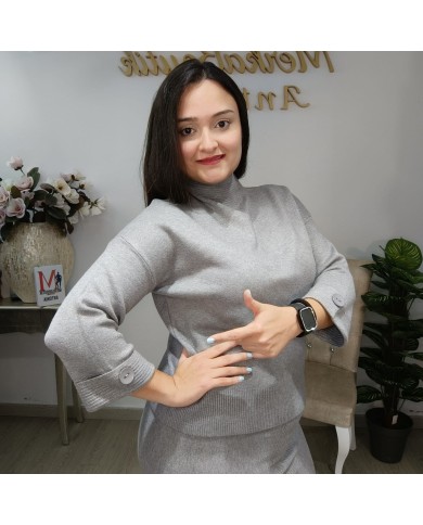 Conjunto Camila Punto - Jersey Cuello Alto y Falda Midi Talla Grande