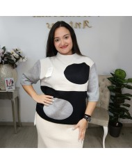 Jersey Corto Punto Círculos - Talla Grande Colour Block