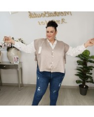 Chaquetilla Lazo - Cárdigan Punto Fino Manga Corta Curvy