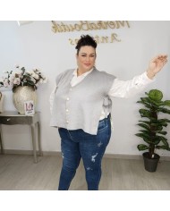 Chaquetilla Lazo - Cárdigan Punto Fino Manga Corta Curvy