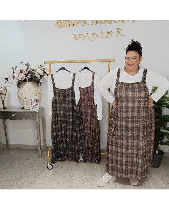 Vestido Pichi Cuadros Leñador + Camiseta | Tartán Oversize
