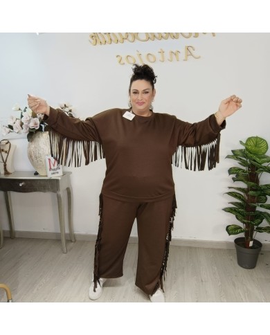 Conjunto Sudadera y Pantalón 'Rodeo' con Flecos | Loungewear Boho
