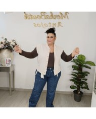 Chaquetilla Estelar - Chaleco Tweed Elegante Botones Dorados