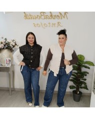 Chaquetilla Estelar - Chaleco Tweed Elegante Botones Dorados