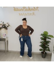 Pantalón Vaquero Campana Brillo - Wide Leg Talla Grande