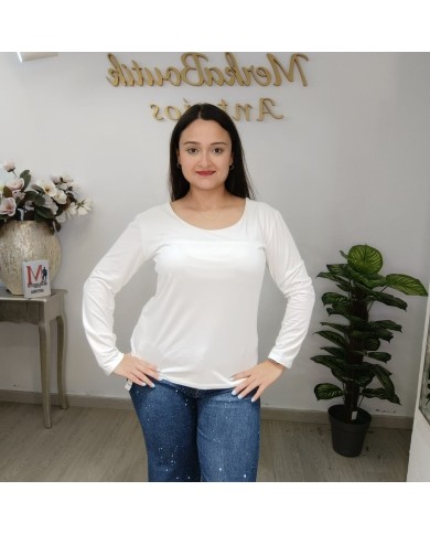 Camiseta Básica Manga Larga Mujer - Fondo de Armario Cómodo