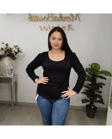 Camiseta Básica Manga Larga Mujer - Fondo de Armario Cómodo