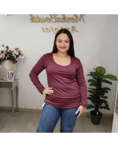 Camiseta Básica Manga Larga Mujer - Fondo de Armario Cómodo