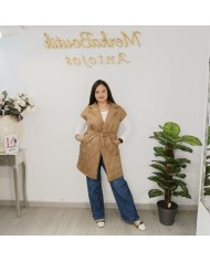 Chaleco Sol Largo Acolchado - Puffer Sastre con Cinturón