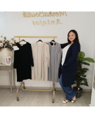 Rebeca Amaya Cárdigan Largo Punto - Talla Grande Colores