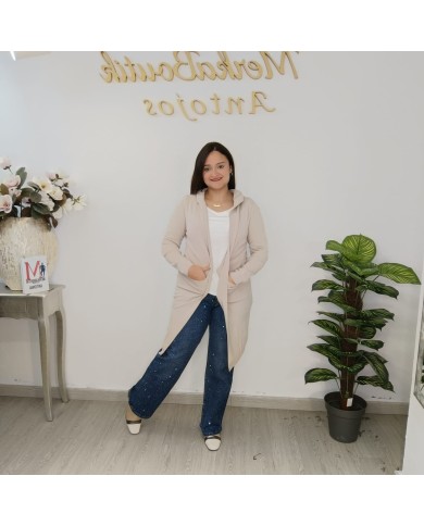 Rebeca Amaya Cárdigan Largo Punto - Talla Grande Colores