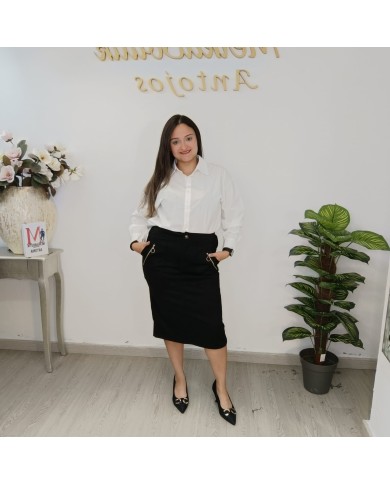 Comprar Falda de Antelina con Cremalleras | La Tendencia Más Chic