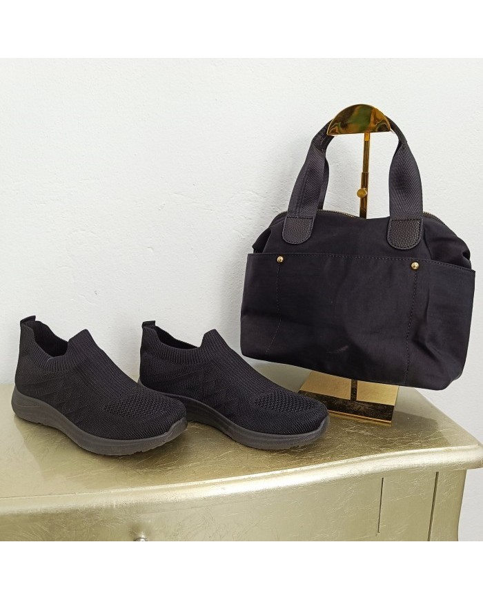 Deportivas Comodonas Slip-On Mujer - Sin Cordones Negras