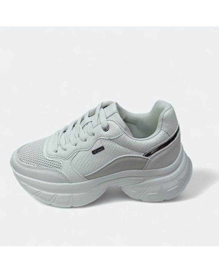 Deportivas Joka Chunky Blancas - Plataforma Malla Mujer