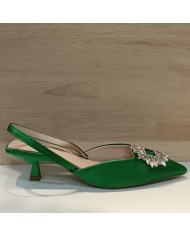 Zapato Reina 2 Fiesta - Slingback Tacón Bajo Joya - Novia