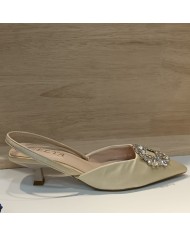 Zapato Reina 2 Fiesta - Slingback Tacón Bajo Joya - Novia