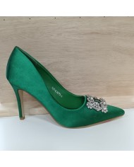 Zapato Topacio Verde - Tacón Aguja Pedrería - Salón Fiesta Zapato Topacio Verde - Tacón Aguja Pedrería - Salón Fiesta