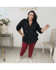 Camisa Linda Cuello Solapa y Corte Recto | Moda Femenina