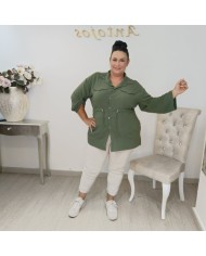 Camisa Linda Cuello Solapa y Corte Recto | Moda Femenina