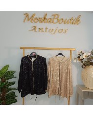 Bomber Lentejuelas Oversize - Chaqueta Fiesta Brillo Dorado