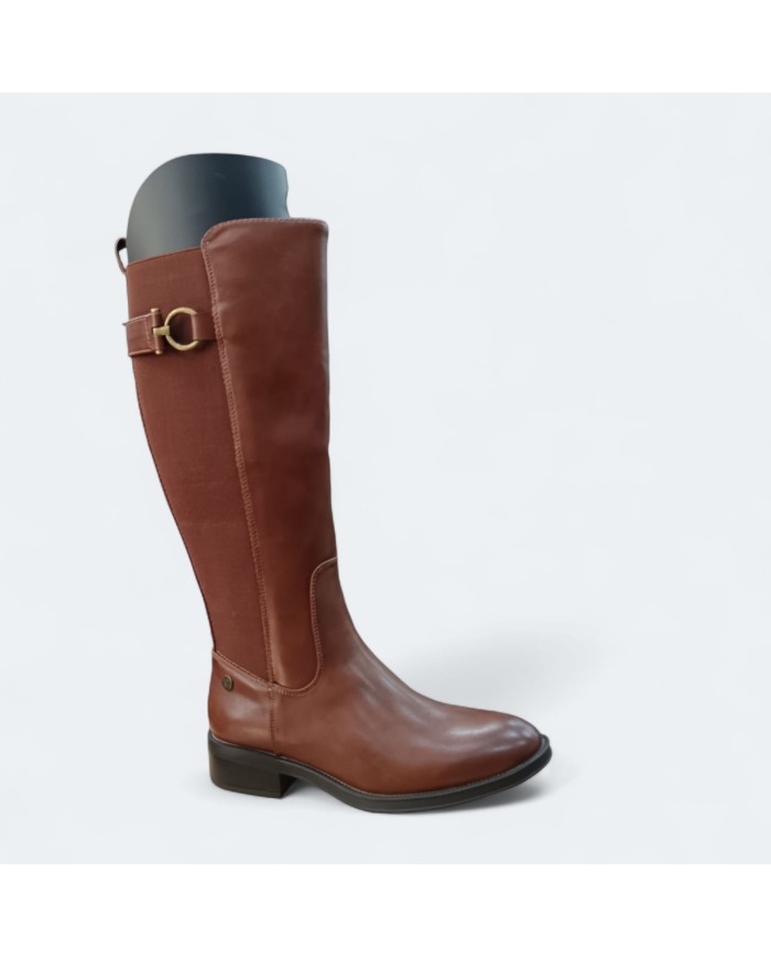 Bota Estrella Larga Clásica - Marrón - Estilo Ecuestre y Hebilla