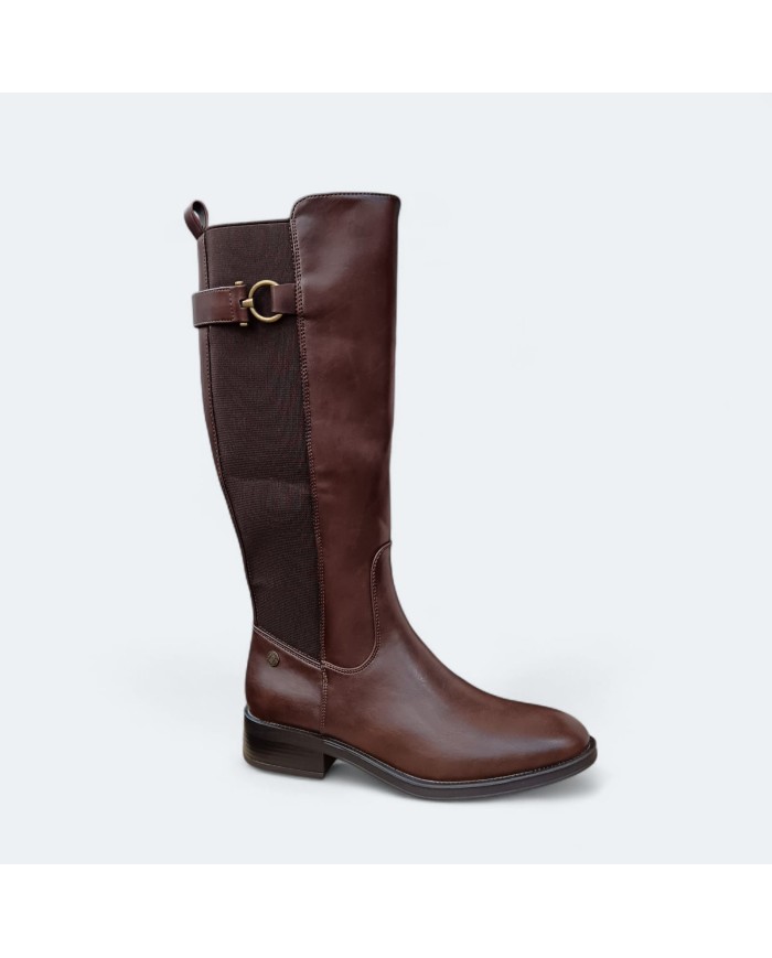 Bota Estrella Larga Clásica - Marrón - Estilo Ecuestre y Hebilla