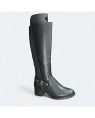 Bota Luna Negra Caña Alta - Hebilla Dorada - Ecuestre