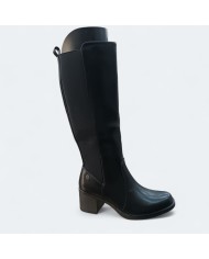 Bota Sol Negra - Caña Alta Tacón Bloque - Ajustable y Cómoda