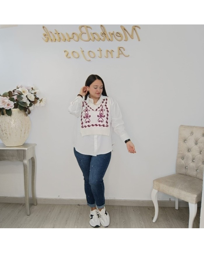 Comprar Camisa Jersey Rosy de Punto Fino | Elegancia y Calidez