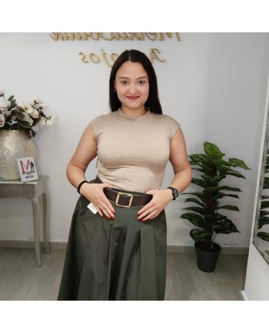 Body Cisne Cuello Alto - Body sin Mangas - Básico Jaspeado