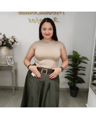 Body Cisne Cuello Alto - Body sin Mangas - Básico Jaspeado