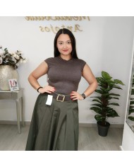 Body Cisne Cuello Alto - Body sin Mangas - Básico Jaspeado