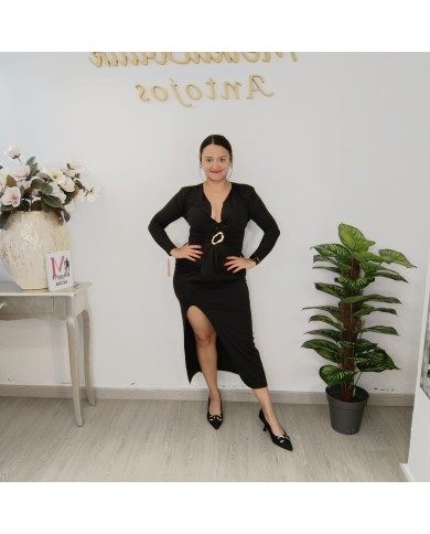 Vestido MINI Color Block - Largo Estilizador - Turquesa Rojo Vestido MINI Color Block - Largo Estilizador - Turquesa Rojo