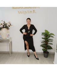 Vestido MINI Color Block - Largo Estilizador - Turquesa Rojo