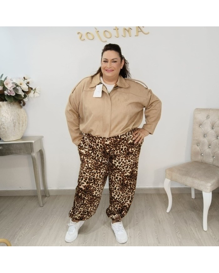 Pantalón Bombacho Leopardo Satén | Moda de Mujer | MerkaBoutik