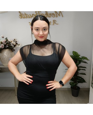 Vestido Saray - Escote Cruzado y Hebilla - Fiesta Elegante