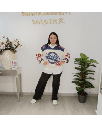 Sudadera CALIFORNIA MINI Oversize | Estilo Jersey Hockey | MerkaBoutik