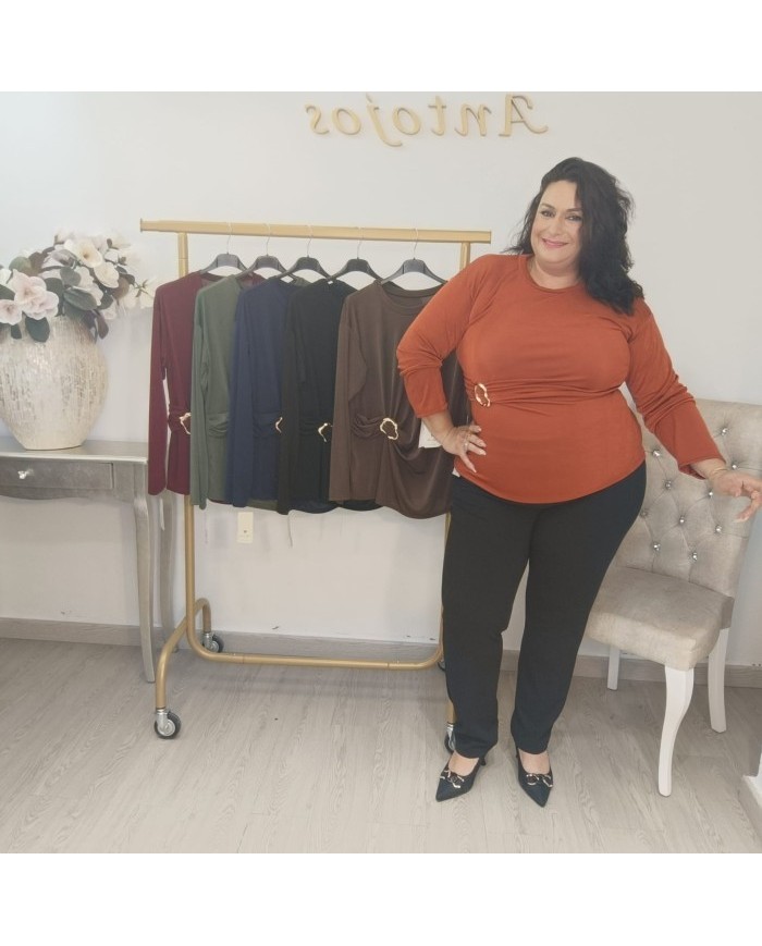 Blusa Góndola Manga Tres Cuartos Crepé | Estilo Los Barrios