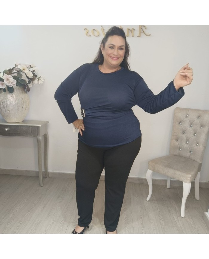 Blusa Góndola Manga Tres Cuartos Crepé | Estilo Los Barrios