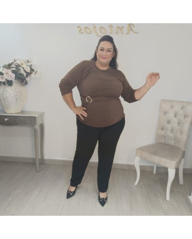 Blusa Góndola Manga Tres Cuartos Crepé | Estilo Los Barrios