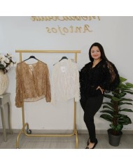 Camisa de Manga Larga con Transparencias Elegantes | Moda Los Barrios