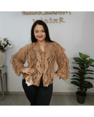 Camisa de Manga Larga con Transparencias Elegantes | Moda Los Barrios