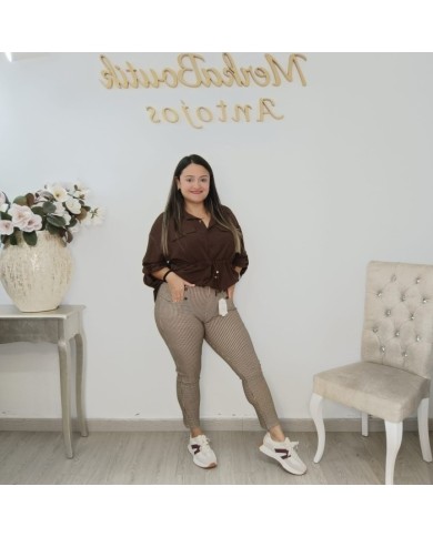 Leggins Pata de Gallo | Leggins de Punto Elastizado | MerkaBoutik