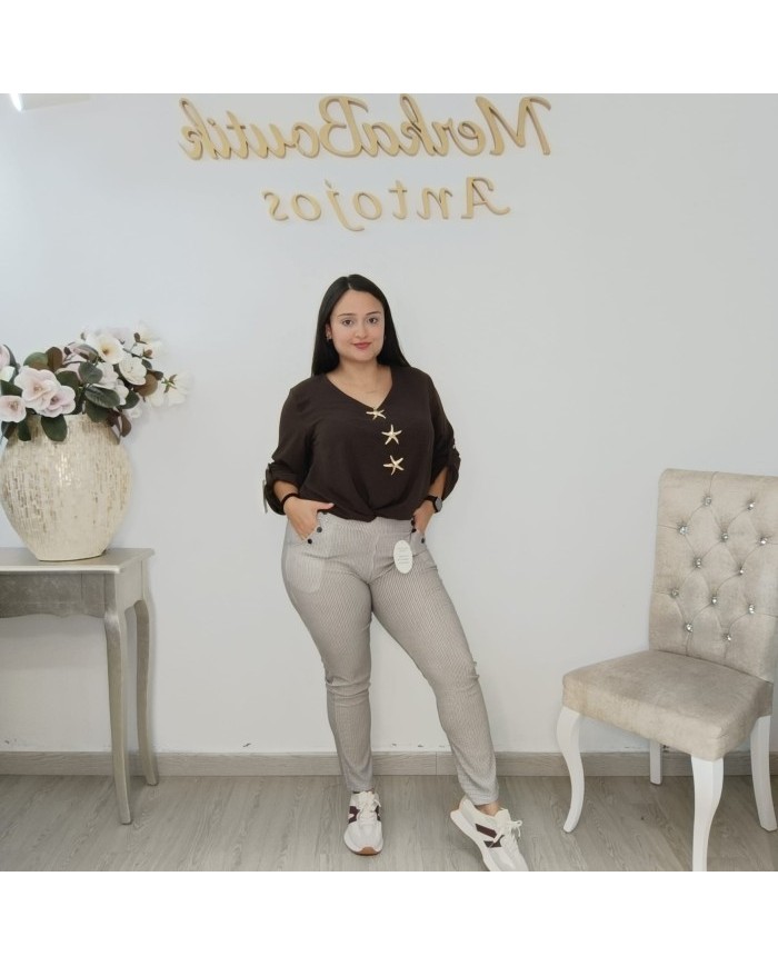 Comprar Leggins de Punto Elastizado con Estampado Vichy | MerkaBoutik